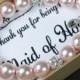 Bridesmaid Bracelet - Bridesmaid Jewelry -Wedding Party -Wedding Jewelry - Blush Pink Wedding Gift -monogrammed Gifts -pearl-Bridesmaid Gif