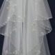 Wedding Veils Crescent Bead Edge Handmade String Flower Bridal Wedding Veil With Comb Done Manually Veils