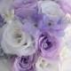 17 Pieces Package Silk Flower Wedding Decoration Bridal Bouquet WHITE LAVENDER "Lily Of Angeles"