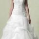 Beautiful Satin & Organza Satin A-line Strapless Sweetheart Drop Waistline Beaded Embroidery Pick-up Wedding Dress