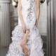Sexy Sheath/Column Strapless Sleeveless Beading Floor-Length Organza Wedding Dress