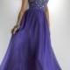 Chiffon Strapless Beaded Sweetheart A-line Long Prom Dresses