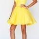 Yellow Strapless Sweetheart Short Prom Dresses