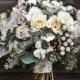 White And Silver Winter Wedding Bouquet
