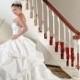 Beautiful Organza Ball Gown Inverted Basque Waistline Wedding Dress In Great Handwork