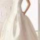 Beautiful Satin ball gown V-neck Natural Waist Wedding Dress With Handmade Flowers