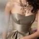Acorn Taffeta A-line Strapless Knee-length Bridesmaid Dress