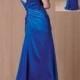 Blue Sleeveless V-neck Floor Length Prom Evening Dress