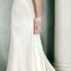 Beautiful Elegant Stretch Satin Sleeveless Beaded Wedding Dress In Great Handwork