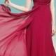 Virtual Pink Ruched V Neck Beaded Long Sleeveless Chiffon Prom Dress