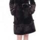 Faux dark purple mink cashmere and fur with rubby button women middle coat