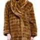 faux fur wrap with brown collar women long  jacket