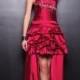 Ruffled Strapless Satin High Low Prom Dresses