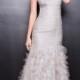 Strapless Silver Tulle Long Prom Dresses with Layers Skirt