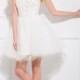 White Sweetheart Beaded Tulle Short Prom Dresses