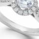 Marchesa Certified Diamond Halo Engagement Ring in 18k White Gold (1-1/4 ct. t.w.)