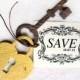 100 Save The Date Lock And Key Announcement Wedding Favor - Flower Seed - DIY Supplies