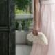 Grecian Pink and Gray Strapless Long Evening Dress