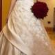 Beautiful Elegant Satin & Lace A-line Strapless Wedding Dress In Great Handwork