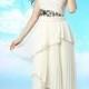 Milky-white One Shoulder Pleated Long Prom Dress with Layered Skirt