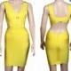 2014 New Arrival Cheap Yellow Bandage Dress For Sale