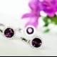 #bridal #bridesmaids #wedding #jewelryset #purple #flowergirl #artdeco #clearcrystal #rhinestone #necklace #earrings  #chic