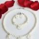 #ivory #white #wedding #bridal #bridesmaids #flowergirl #jewelry #pearl #necklace #earrings #bracelet #chic #gift