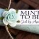 Mint Wedding Favors With Personalized "Mint To Be" Tag - Set Of 24 Favors - Mint Green, Spiral, Mint Wedding, Mint To Be Theme