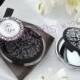 "Reflections" Elegant Black-and-White Mirror Compact