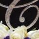 6" Tall Initial Monogram Wedding Cake Topper Swarovski Crystal Rhinestone Letter A B C D E F G H I J K L M N O P Q R S T U V W X Y Z