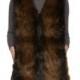 Faux luxury dark brown bunny fur short women vest