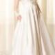 sheer tulle top back 3/4 length sleeved wedding dress