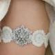 Garter Ivory Snowflake Wedding Garter Set - Bridal Wedding Garters Set With Silver, Rhinestone Brooch Bling, Diamond, Star, Snowflake, Lace