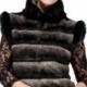 Girls fur gilet  with black mink fur retro vest