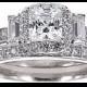 FINE JEWELRY DiamonArt Cubic Zirconia Sterling Silver 3-Stone Bridal Ring Set
