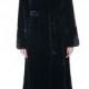 Faux black classic mink cashmere and mink fur women long coat