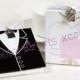 "Side by Side" Bride-and-Groom Photo Album Favors
