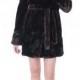 Faux dark purple mink cashmere and fur with ruby button middle women coat