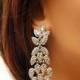 Bridal Wedding Earrings, Vintage Inspired Rhinestone Earrings, Long Dangle Earrings, Bridal Jewelry, Wedding Jewelry