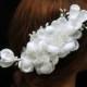 Flower Bridal Hair Comb, Silk Flower Headpiece, Bridal Hair, White Flower Fascinator, Fall Wedding, Bridal Pearl Haircomb, Floral Headband