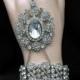 The Great Gatsby Bracelet, Slave Bracelet,Art Deco Crystal Cuff Bridal Bracelet,1920's Style Ring Bracelet,Statement Bracelet