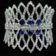 Rhinestone Bridal Bracelet,Bridal Something Blue Bracelet, Blue Bracelet, Diamante Bracelet, Bridal JewelryFree US shippig,