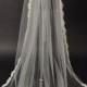 Cathedral Lace Veil, Alencon Lace Bridal Veil, Couture Bridal Veil, Chapel Veil, Wedding Veil, Single Layer Veil, Ivory Veil, Diamond Veil