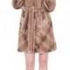 Faux light brown mink fur with ruby button middle women coat coat