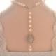 Bridal back drop necklace -Vintage inspired art deco Swarovski crystal rhinestone bridalback drop necklace -Wedding jewelry -Pearl necklace