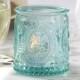 Blue Glass Vintage Tea Light Holder Favor (Set Of 4)