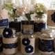 10x rustic burlap and navy blue lace covered mason jar vases wedding decoration, bridal shower, engagement, anniversary party decor