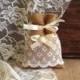10 lace covered burlap favor bag, wedding, bridal shower, tea party gift bag