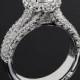 Platinum Tacori Petite Crescent Triple Row Diamond Engagement Ring