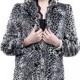 Faux snow leopard rabbit fur women coat